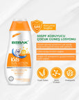 Bebak SPF 50+ UVA/UVB Işınlarına Karşı Yüksek Koruma Etkili Çocuk Güneş Losyonu 200 ml