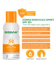 Bebak SPF 50+ UVA/UVB Işınlarına Karşı Yüksek Koruma Etkili Güneş Koruyucu Sprey 150 ml