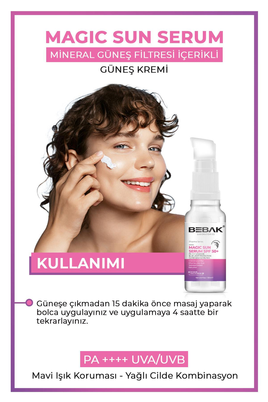 Aydınlatıcı Etkili,Yüksek Korumalı +50 Faktör Güneş Kremi/Serumu 30ml