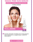 Cilt Tonu Eşitleyici, Aydınlatıcı Yüksek Korumalı +50 Faktör Pink Güneş Kremi/Serumu 30ml